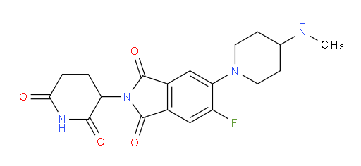 2-(2,6-dioxopiperidin-3-yl)-5-fluoro-6-(4-(methylamino)piperidin-1-yl)isoindoline-1,3-dione