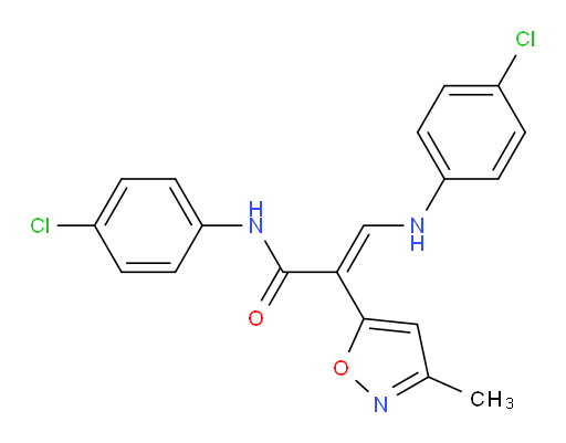 N-(4-chlorophenyl)-3-((4-chlorophenyl)amino)-2-(3-methylisoxazol-5-yl)acrylamide