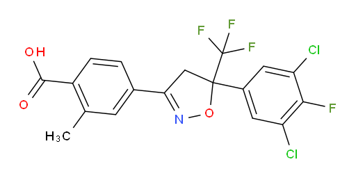 4-(5-(3,5-Dichloro-4-fluorophenyl)-5-(trifluoromethyl)-4,5-dihydroisoxazol-3-yl)-2-methylbenzoic acid