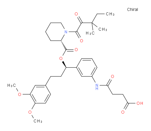 (1R)-1-[3-[(3-Carboxy-1-oxopropyl)amino]phenyl]-3-(3,4-dimethoxyphenyl)propyl (2S)-1-(3,3-dimethyl-1,2-dioxopentyl)-2-piperidinecarboxylate
