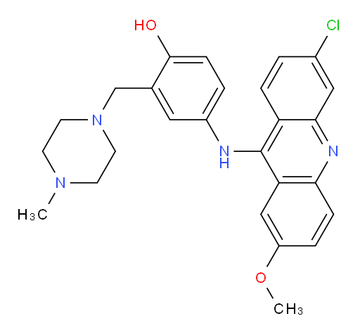 4-((6-chloro-2-methoxyacridin-9-yl)amino)-2-((4-methylpiperazin-1-yl)methyl)phenol