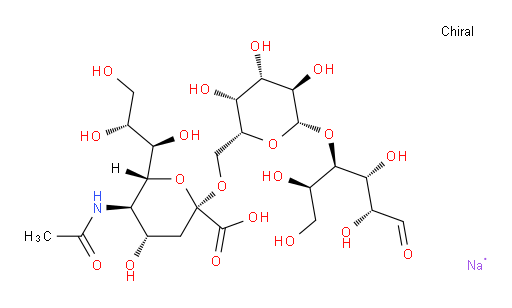 (2R,4S,5R,6R)-5-acetamido-4-hydroxy-2-(((2R,3R,4S,5R,6S)-3,4,5-trihydroxy-6-(((2R,3R,4R,5R)-1,2,4,5-tetrahydroxy-6-oxohexan-3-yl)oxy)tetrahydro-2H-pyran-2-yl)methoxy)-6-((1R,2R)-1,2,3-trihydroxypropyl)tetrahydro-2H-pyran-2-carboxylic acid, sodium salt