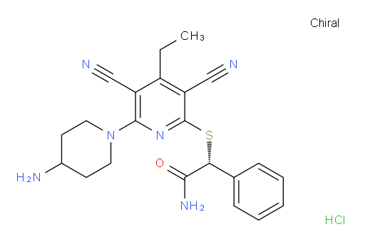 (R)-2-((6-(4-aminopiperidin-1-yl)-3,5-dicyano-4-ethylpyridin-2-yl)thio)-2-phenylacetamide hydrochloride