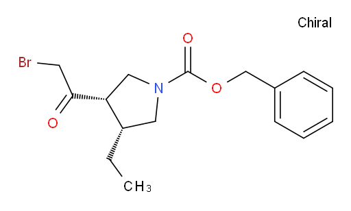 rel-Phenylmethyl (3R,4S)-3-(2-bromoacetyl)-4-ethyl-1-pyrrolidinecarboxylate