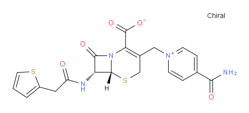 (6R,7R)-3-((4-carbamoylpyridin-1-ium-1-yl)methyl)-8-oxo-7-(2-(thiophen-2-yl)acetamido)-5-thia-1-azabicyclo[4.2.0]oct-2-ene-2-carboxylate