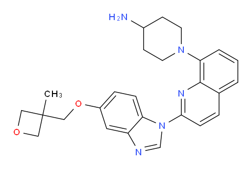 1-(2-(5-((3-methyloxetan-3-yl)methoxy)-1H-benzo[d]imidazol-1-yl)quinolin-8-yl)piperidin-4-amine