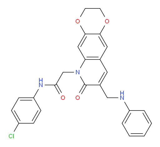 N-(4-chlorophenyl)-2-{7-oxo-8-[(phenylamino)methyl]-2H,3H,6H,7H-[1,4]dioxino[2,3-g]quinolin-6-yl}acetamide