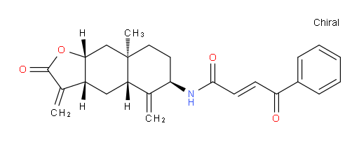 (E)-N-((3aR,4aR,6R,8aR,9aR)-8a-methyl-3,5-dimethylene-2-oxododecahydronaphtho[2,3-b]furan-6-yl)-4-oxo-4-phenylbut-2-enamide