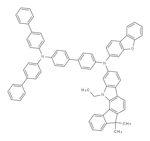 N4,N4-di([1,1'-biphenyl]-4-yl)-N4'-(dibenzo[b,d]furan-3-yl)-N4'-(12-ethyl-7,7-dimethyl-7,12-dihydroindeno[1,2-a]carbazol-2-yl)-[1,1'-biphenyl]-4,4'-diamine