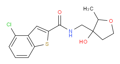 4-chloro-N-((3-hydroxy-2-methyltetrahydrofuran-3-yl)methyl)benzo[b]thiophene-2-carboxamide