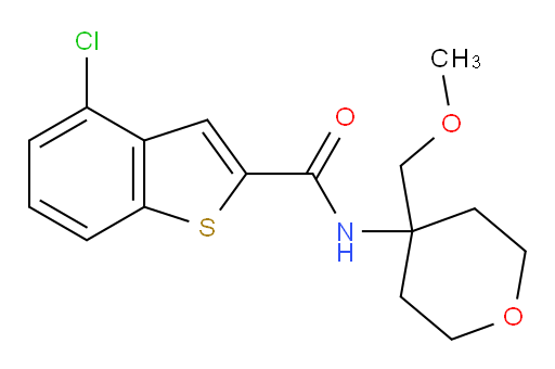 4-chloro-N-(4-(methoxymethyl)tetrahydro-2H-pyran-4-yl)benzo[b]thiophene-2-carboxamide