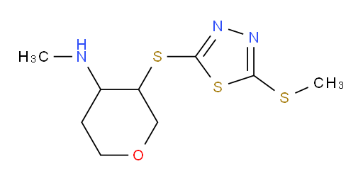 N-methyl-3-((5-(methylthio)-1,3,4-thiadiazol-2-yl)thio)tetrahydro-2H-pyran-4-amine