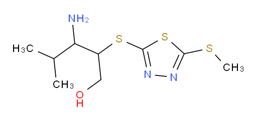 3-amino-4-methyl-2-((5-(methylthio)-1,3,4-thiadiazol-2-yl)thio)pentan-1-ol