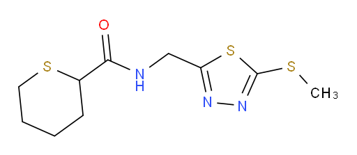 N-((5-(methylthio)-1,3,4-thiadiazol-2-yl)methyl)tetrahydro-2H-thiopyran-2-carboxamide