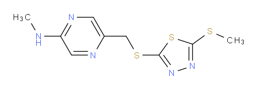 N-methyl-5-(((5-(methylthio)-1,3,4-thiadiazol-2-yl)thio)methyl)pyrazin-2-amine