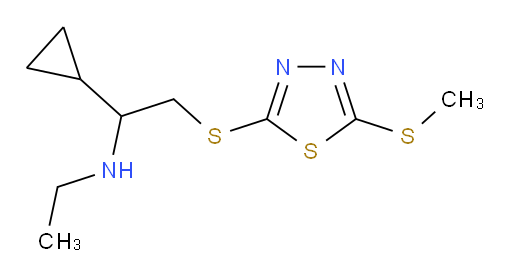 1-cyclopropyl-N-ethyl-2-((5-(methylthio)-1,3,4-thiadiazol-2-yl)thio)ethanamine