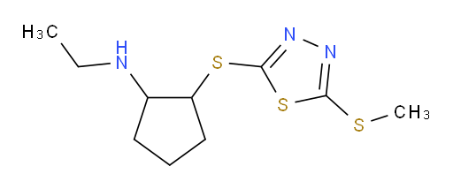 N-ethyl-2-((5-(methylthio)-1,3,4-thiadiazol-2-yl)thio)cyclopentanamine