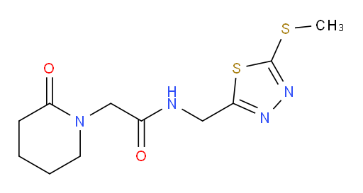 N-((5-(methylthio)-1,3,4-thiadiazol-2-yl)methyl)-2-(2-oxopiperidin-1-yl)acetamide