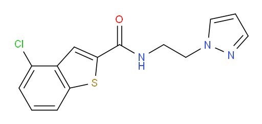N-(2-(1H-pyrazol-1-yl)ethyl)-4-chlorobenzo[b]thiophene-2-carboxamide