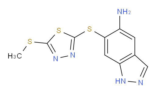 6-((5-(methylthio)-1,3,4-thiadiazol-2-yl)thio)-1H-indazol-5-amine