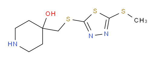 4-(((5-(methylthio)-1,3,4-thiadiazol-2-yl)thio)methyl)piperidin-4-ol