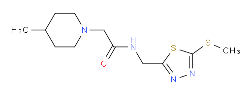 2-(4-methylpiperidin-1-yl)-N-((5-(methylthio)-1,3,4-thiadiazol-2-yl)methyl)acetamide