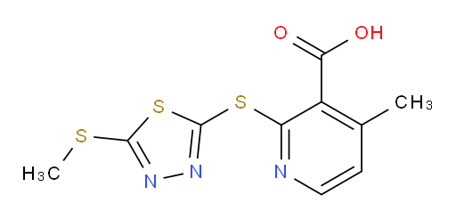 4-methyl-2-((5-(methylthio)-1,3,4-thiadiazol-2-yl)thio)nicotinic acid