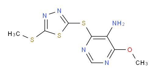4-methoxy-6-((5-(methylthio)-1,3,4-thiadiazol-2-yl)thio)pyrimidin-5-amine