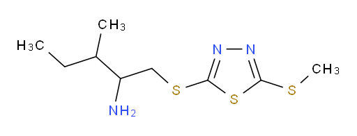 3-methyl-1-((5-(methylthio)-1,3,4-thiadiazol-2-yl)thio)pentan-2-amine