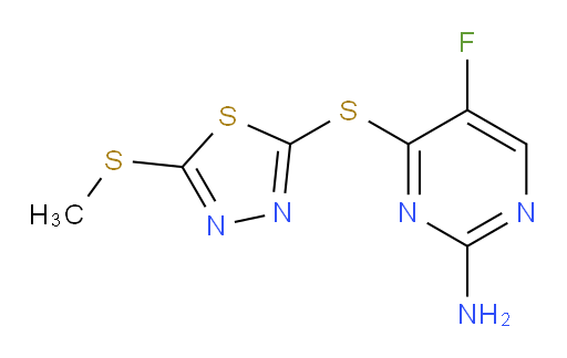 5-fluoro-4-((5-(methylthio)-1,3,4-thiadiazol-2-yl)thio)pyrimidin-2-amine