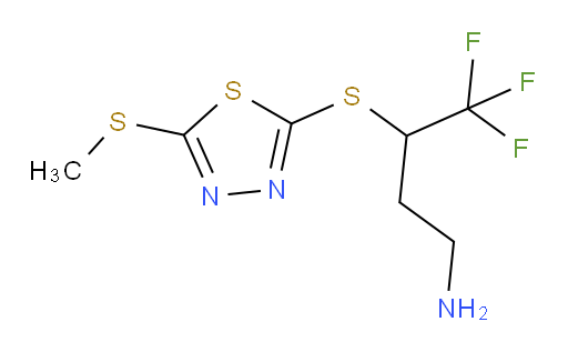 4,4,4-trifluoro-3-((5-(methylthio)-1,3,4-thiadiazol-2-yl)thio)butan-1-amine