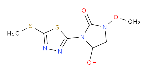 4-hydroxy-1-methoxy-3-(5-(methylthio)-1,3,4-thiadiazol-2-yl)imidazolidin-2-one