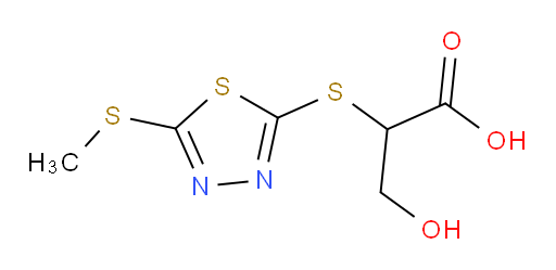 3-hydroxy-2-((5-(methylthio)-1,3,4-thiadiazol-2-yl)thio)propanoic acid