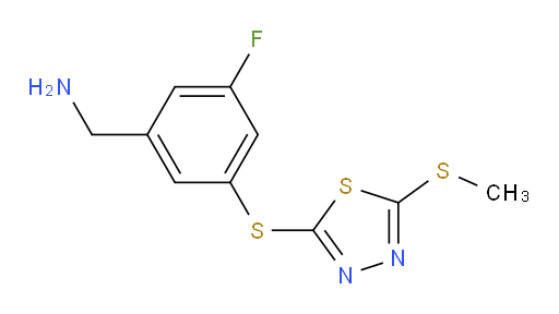 (3-fluoro-5-((5-(methylthio)-1,3,4-thiadiazol-2-yl)thio)phenyl)methanamine