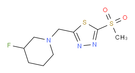 2-((3-fluoropiperidin-1-yl)methyl)-5-(methylsulfonyl)-1,3,4-thiadiazole