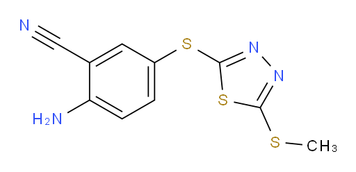 2-amino-5-((5-(methylthio)-1,3,4-thiadiazol-2-yl)thio)benzonitrile
