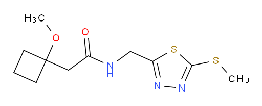 2-(1-methoxycyclobutyl)-N-((5-(methylthio)-1,3,4-thiadiazol-2-yl)methyl)acetamide