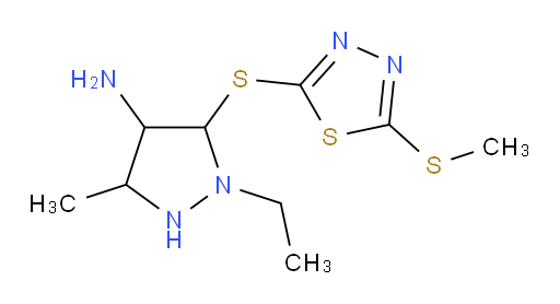 1-ethyl-3-methyl-5-((5-(methylthio)-1,3,4-thiadiazol-2-yl)thio)pyrazolidin-4-amine