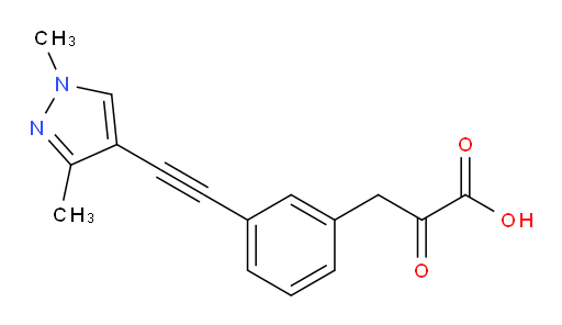 3-(3-((1,3-dimethyl-1H-pyrazol-4-yl)ethynyl)phenyl)-2-oxopropanoic acid