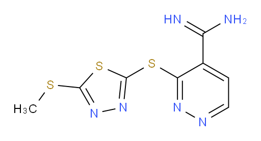 3-((5-(methylthio)-1,3,4-thiadiazol-2-yl)thio)pyridazine-4-carboximidamide