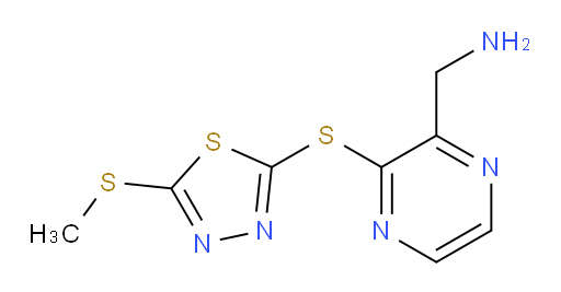 (3-((5-(methylthio)-1,3,4-thiadiazol-2-yl)thio)pyrazin-2-yl)methanamine