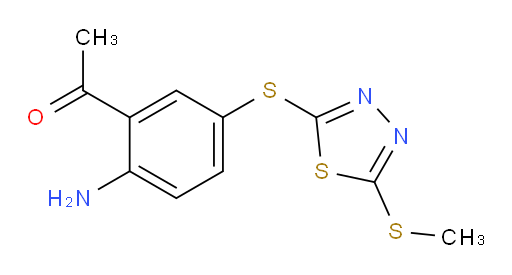 1-(2-amino-5-((5-(methylthio)-1,3,4-thiadiazol-2-yl)thio)phenyl)ethanone