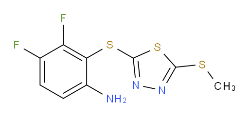 3,4-difluoro-2-((5-(methylthio)-1,3,4-thiadiazol-2-yl)thio)aniline