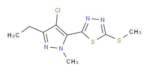2-(4-chloro-3-ethyl-1-methyl-1H-pyrazol-5-yl)-5-(methylthio)-1,3,4-thiadiazole