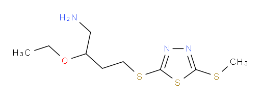 2-ethoxy-4-((5-(methylthio)-1,3,4-thiadiazol-2-yl)thio)butan-1-amine