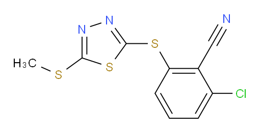2-chloro-6-((5-(methylthio)-1,3,4-thiadiazol-2-yl)thio)benzonitrile