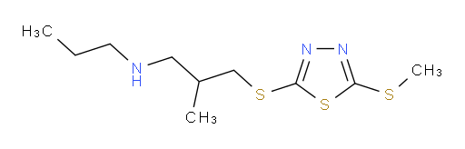 2-methyl-3-((5-(methylthio)-1,3,4-thiadiazol-2-yl)thio)-N-propylpropan-1-amine