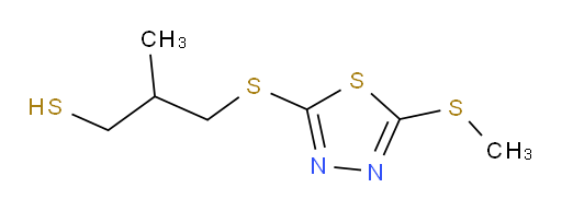 2-methyl-3-((5-(methylthio)-1,3,4-thiadiazol-2-yl)thio)propane-1-thiol