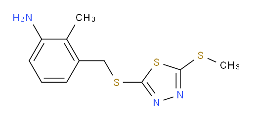 2-methyl-3-(((5-(methylthio)-1,3,4-thiadiazol-2-yl)thio)methyl)aniline