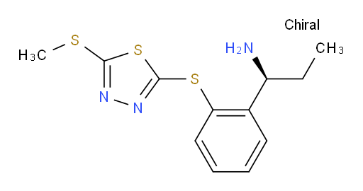 (S)-1-(2-((5-(methylthio)-1,3,4-thiadiazol-2-yl)thio)phenyl)propan-1-amine